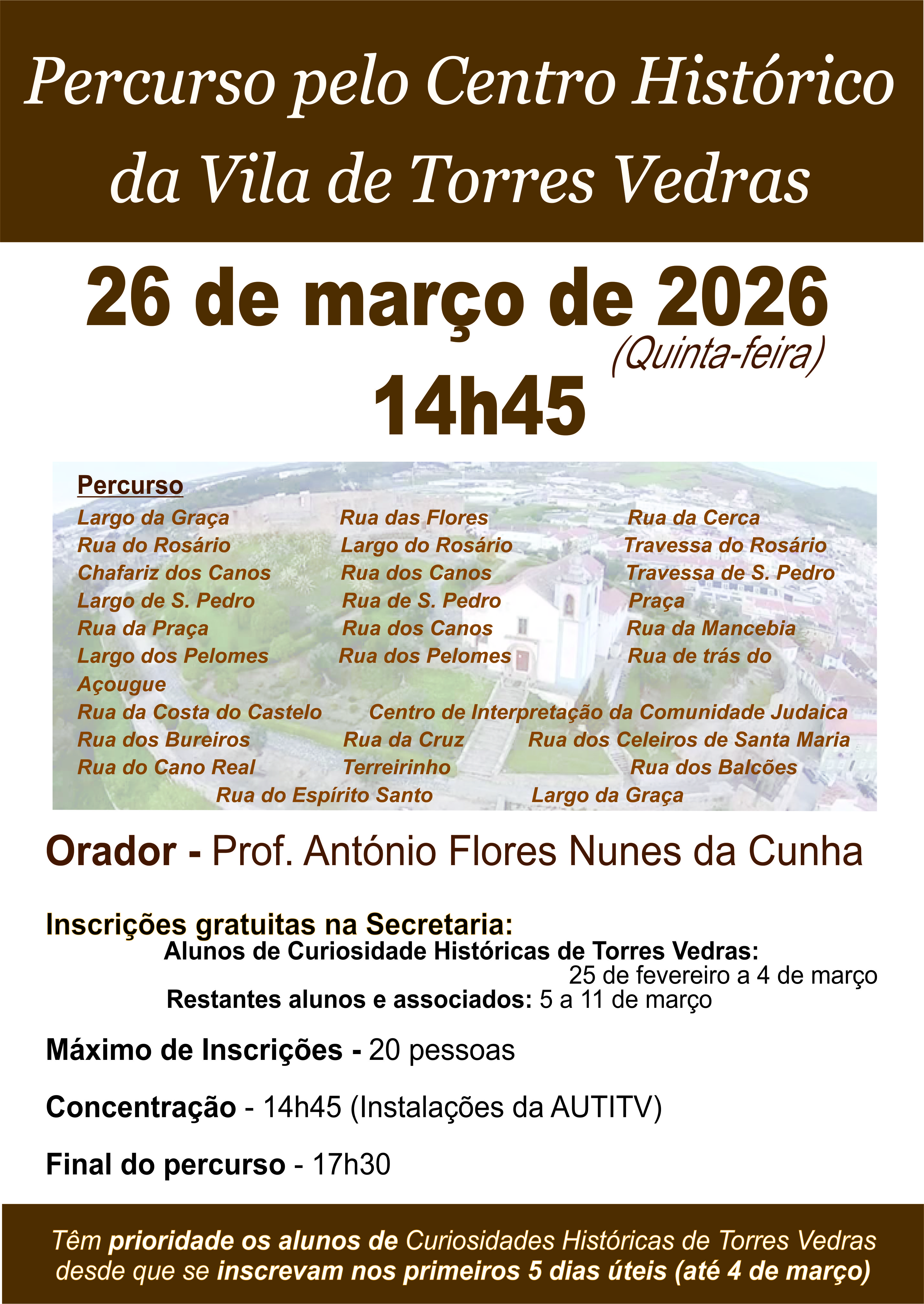 Percurso no Centro Histórico de Torres Vedras