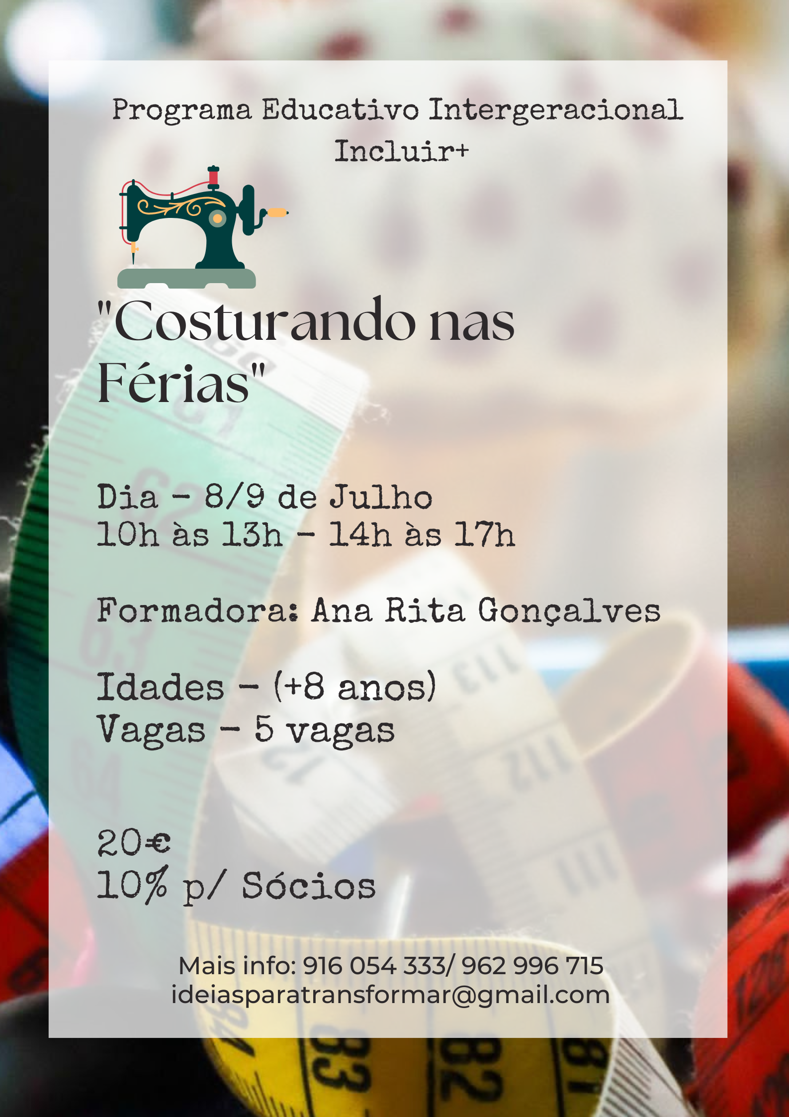 "Costurando nas férias"